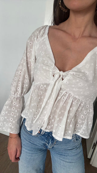 WHITE CAMILLE BLOUSE