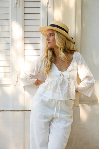 WHITE CAMILLE BLOUSE