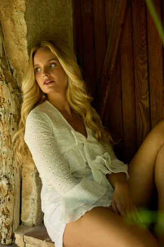 WHITE GIVERNY BLOUSE